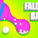Színes grafika vibráló zöld-sárga háttérrel, amin rózsaszín formák és fehér golyók láthatók, valamint a Falling Balls felirat