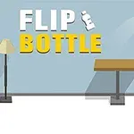Szék és asztal mellett elrepülő flakon egy lámpa és a FLIP BOTTLE felirat mellett