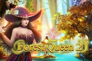 Egy varázslatos erdőben álló, kalapos nőalak őszi színekben, mellette az Forest Queen 2 felirat látható