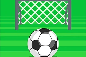 Futball-labda egy zöld pályán, háttérben egy kapuval