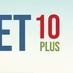 Kék GET, piros 10 és zöld PLUS felirat világos háttér előtt