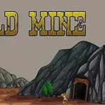 Hegyekkel és egy bányabejárattal rendelkező táj, amely fölött nagy arany színű betűkkel a GOLD MINE felirat látható