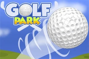 Golf labdát ábrázoló kép kék ég háttérrel és a Golf Park felirattal