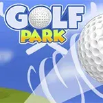 Golf labdát ábrázoló kép kék ég háttérrel és a Golf Park felirattal