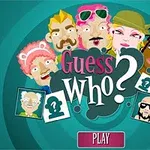Rajzolt karakterek gyűjteménye különböző megjelenéssel, a középpontban a Guess Who?