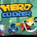 Egy erdei háttér előtt három karakter (egy páncélos lovag, egy szőke hajú harcos és egy varázslónő) harcol egy fekete sziluett ellen, bal oldalon a Hero Cucker szöveggel