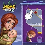 Egy nő és egy síró csecsemő a bal oldalon, hóval borított tetőkkel és csövekkel tűzdelt puzzle-szerű feladvány a jobb oldalon, hóesésben
