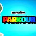 Egy rajzfilmszerű figura zöld sapkában és szakállal, bal oldalon, mellette a Impossible PARKOUR szöveg színes betűkkel kék háttéren