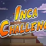 Színes Inca Challenge felirat egy Inka piramis rajzával és körben dekoratív motívumokkal