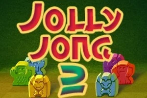 Színes figurák körbenelnek a Jolly Jong 2 felirat alatt zöld háttér előtt