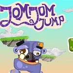 Rajzfilmes stílusú kép egy kék színű szörnnyel, felhőkkel és szigetekkel a háttérben, valamint egy kezdő gombbal és HighScore felirattal