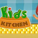 Gyermek animáció konyhában, piros hajú és csíkos pólós karakterrel