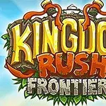 Kingdom Rush Frontiers Kingdom Rush Frontiers színes és vibráló logója kék ég háttérrel