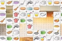Találj azonos Mahjong-kocka párokat ebben a konyhatémájú Mahjong connect