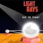 Egy fénylő, sokszög alakú kristály, amelyet fénycsóvák világítanak meg egy geometrikus térben, a háttérben a LIGHT RAYS felirattal