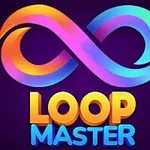 Színes, végtelen jel alakú szimbólum sötét háttérrel, alatta a LOOP MASTER felirat