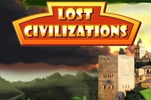 A képen egy Lost Civilizations felirat és egy háttérben látható, régi kőépületekkel tarkított táj jelenik meg