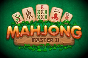 A zöld háttér előtt több mahjong lapkára emlékeztető elem és a MAHJONG MASTER II