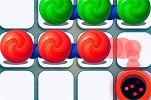 Marble Puzzle Quest Zöld és piros, spirálmintás golyók egy négyzetrácsos mintázaton
