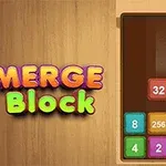 Színes, számokkal ellátott blokkok egy táblán, a háttér fából készült, bal oldalon a Merge Block szöveg olvasható élénk betűtípussal