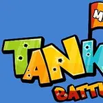 Színes, rajzfilmszerű Tank Battle felirat, mellette egy piros-sárga zászló Micro szöveggel, kék háttéren
