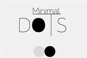 Minimalista stílusú grafika Minimal Dots felirattal, fekete és szürke pontokkal