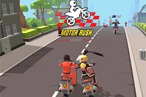 Két motoros versenyez egymás mellett egy városi úton