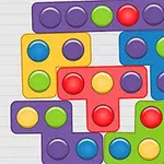 Színes, különböző formájú puzzle-darabok, amelyek egymásba illeszkednek, mindegyiken kör alakú kiemelkedések