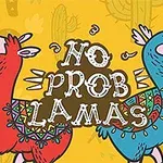 Két rajzolt láma, egyik piros, másik kék színű, háttérben sárga alapon kaktuszokkal és középen a No Prob Lamas felirattal