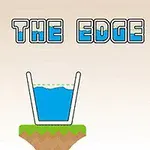 Pohár vízzel egy platform szélén, felette az ON THE EDGE felirat
