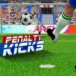 Focista látható, ahogy büntetőt rúg a kapu felé, a háttérben közönséggel és a Penalty Kicks felirattal