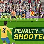 Egy focista készül büntetőt rúgni a kapus előtt, háttérben lelátóval és Penalty Shooters 3 felirattal