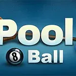 Biliárdgolyók és dákó egy sötét háttéren, középen a Pool Ball szöveg