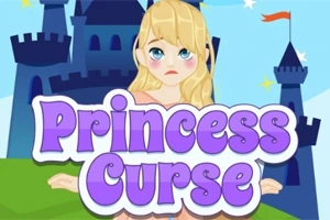 Egy szőke hercegnő szomorúan néz egy kastély előtt, alul a Princess Curse felirattal