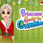 Két fiatal nő karácsonyi öltözékben, zöld háttér előtt, színes Princess Ready for Christmas felirattal