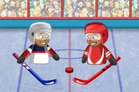 Bábjégkorong csata egy hűvös hoki sportjáték