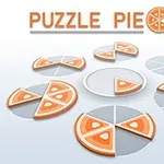 Narancssárga pizzaszeletek puzzle-darabokként elrendezve, a háttérben a Puzzle Pieces felirattal
