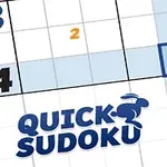 Egy részben kitöltött rácsos négyzetrács, amelyen a Quick Sudoku felirat látható