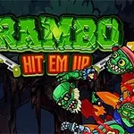 Rajzfilmszerű katona fegyverrel harcol zombikkal egy sötét erdő hátterében, zöld és piros felirattal
