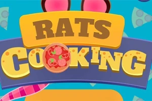 Színes grafika a Rats Cooking felirattal, pizza motívummal
