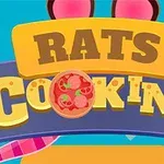 Színes grafika a Rats Cooking felirattal, pizza motívummal