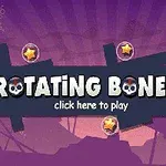 Sötétlila háttér előtt egy deszkaszerkezet, amelyen csillagok és a Rotating Bones felirat látható