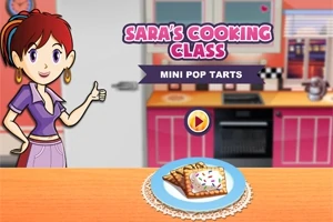 Egy rajzolt konyhai jelenet, ahol egy fiatal nő mosolyogva egy tányér mini pop tartot mutat be a pulton