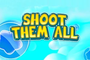 Színes, kék háttér előtt sárga szöveg: SHOOT THEM ALL