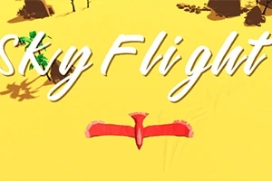 Egy sárga háttér előtt egy piros madár tárul elénk, fölötte fehér betűkkel a „Sky Flight” felirat látható