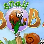 Rajzfilmszerű csiga vidám ábrázolása színes háttérrel és nagy betűs felirattal