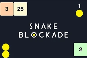 Sötét háttér előtt sárga és zöld körök, valamint négyzetek számokkal és a Snake Blockade felirat középen