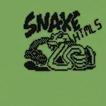 Fekete kígyó rajz zöld háttéren a Snake és HTML5 feliratokkal