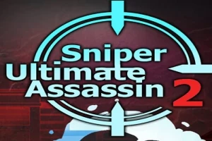 Célkereszt alakú logó, középen a Sniper Ultimate Assassin 2 felirattal