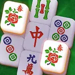 Mahjong kövek rózsa és kínai szimbólumok mintákkal zöld háttéren